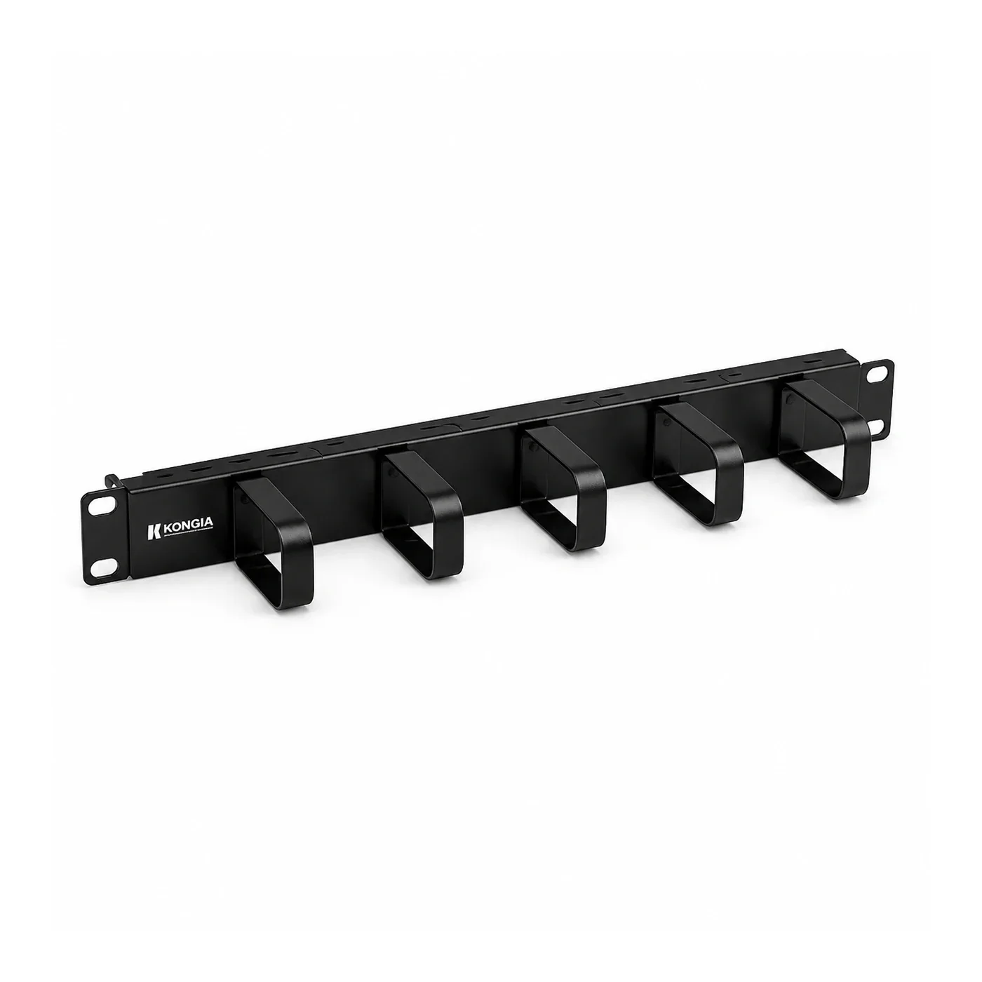 Organizador Horizontal KONGIA con 5 Anillos Metálicos, Rack 19 pulgadas, 1U