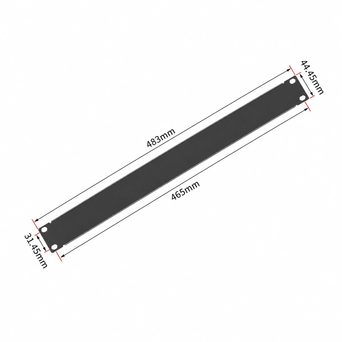Panel Ciego con Tornillos para Rack 19 pulgadas, 1U