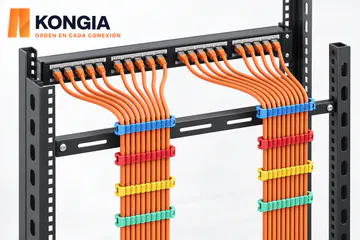 KONGIA KG-CM-CC12-6-MIX-7 — Organización de cables en rack; aplicación ilustrativa