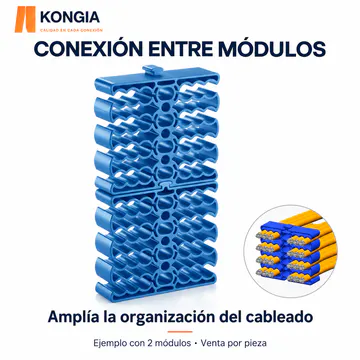 Ejemplo de dos módulos unidos y colocación de cables; venta por pieza