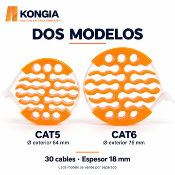 Comparación CAT5 de 64 mm y CAT6 de 76 mm; modelos vendidos por separado
