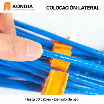 Colocación lateral de cables en el peine; ejemplo de uso