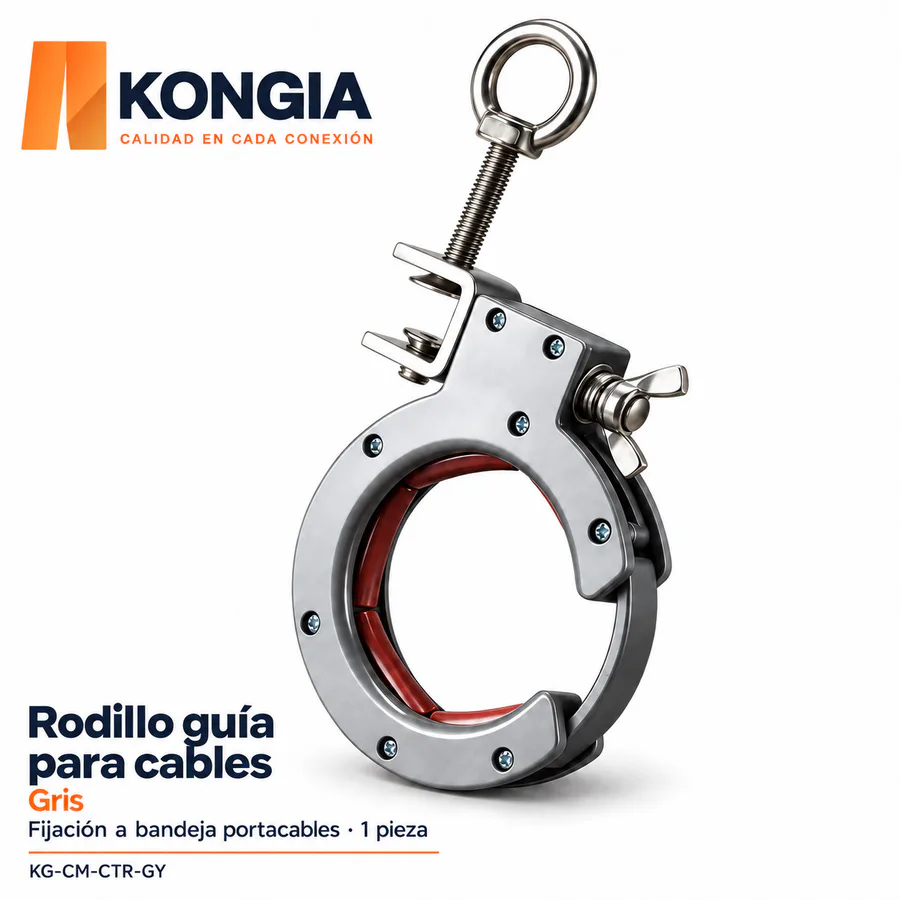 Rodillo guía para cables con pinza — Gris