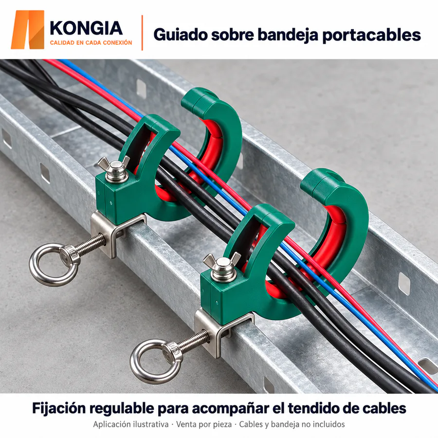 Escenarios de uso - Rodillo guía para cables con pinza — Verde