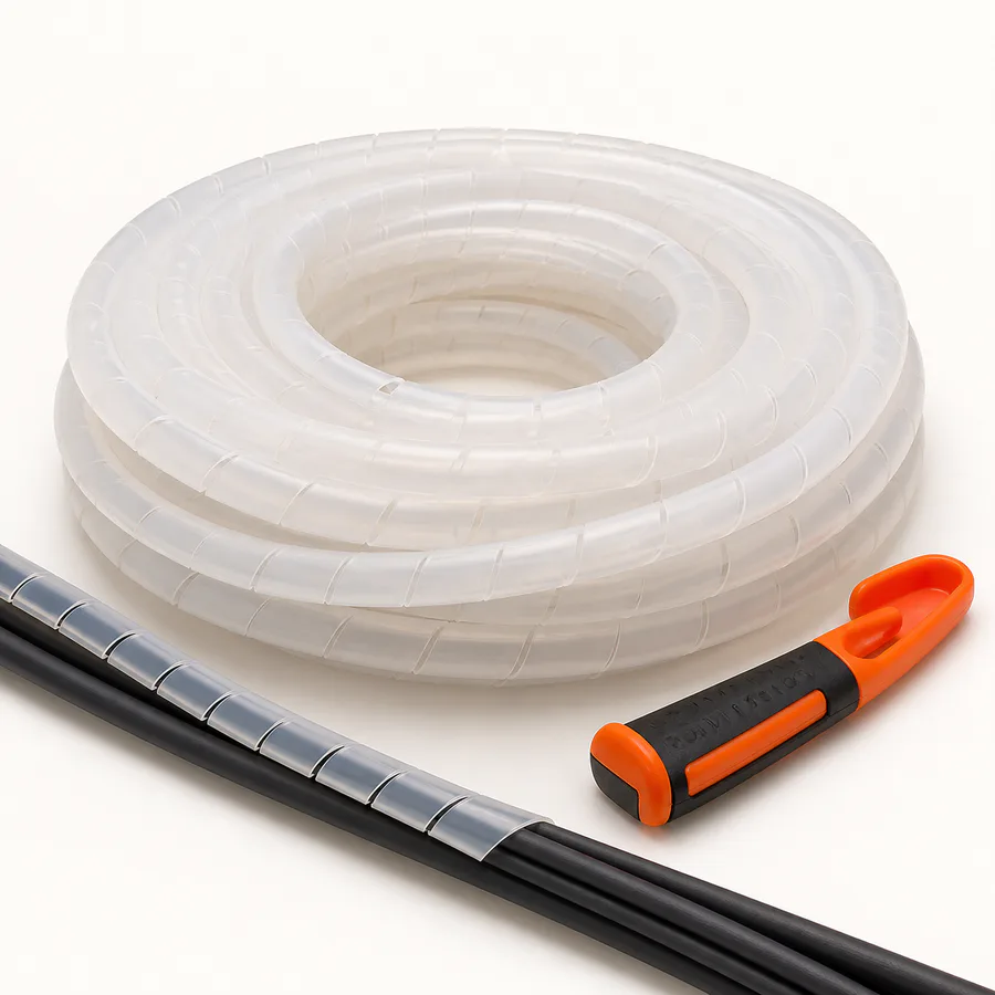 Agrupador Espiral de Cables, 24 mm × 10 m, Natural