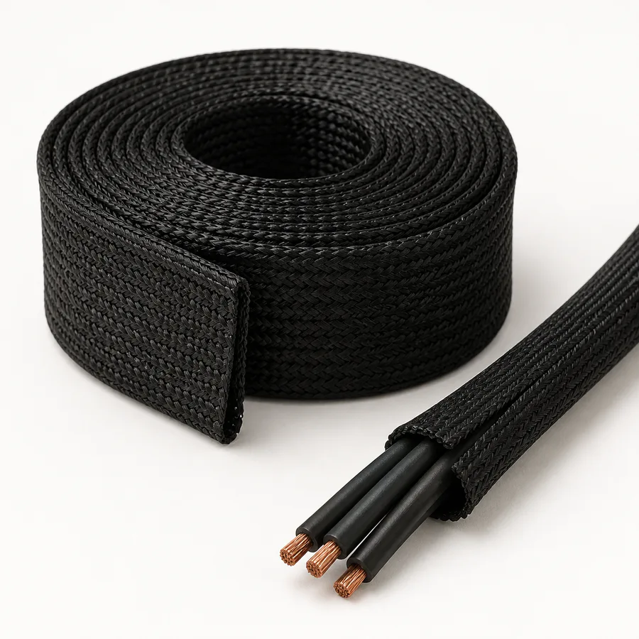 Manga Dividida Autoenvolvente, 25 mm × 3 m, Negro