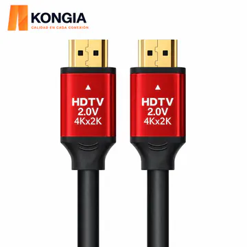 KG-CT-HDMI20-5M — Vista frontal de conectores HDMI rojos KONGIA