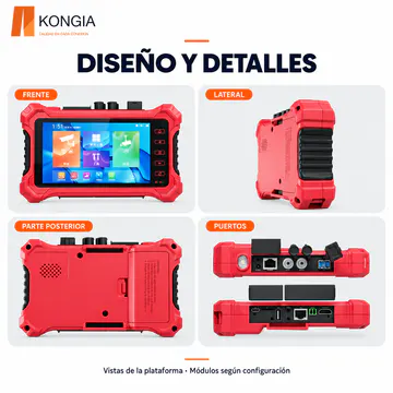 KG-CT-IPC-X560 Pro — Vistas frontal, lateral, posterior y puertos