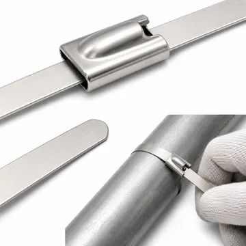 Detalle de cierre de bola y borde liso — Cinchos de Acero Inoxidable SUS304 — KG-CT-SS304