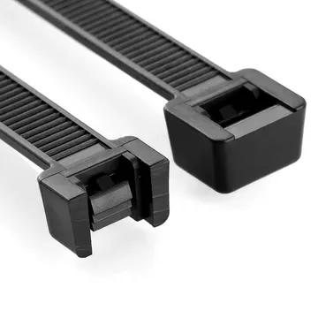 Detalle de cabeza autotrabante — Cinchos Negros Resistentes a UV para Exterior — KG-CT-UV