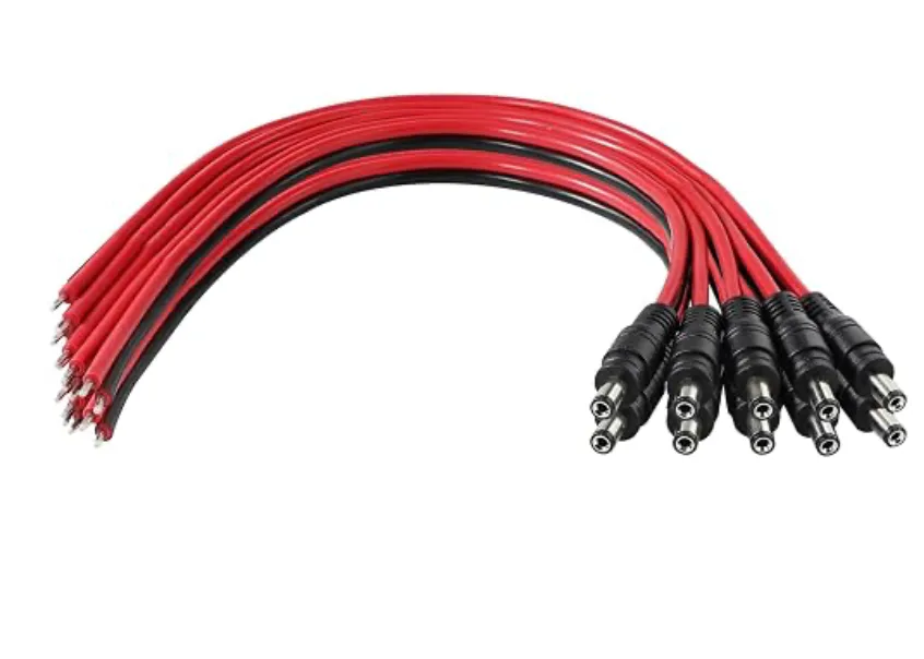 Pigtail DC Macho 5.5 × 2.1 mm, Cobre Puro 18 AWG, 30 cm, Bolsa de 10