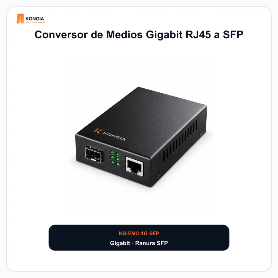 Conversor de Medios Gigabit RJ45 a SFP