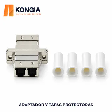 KONGIA Adaptador de Fibra Óptica LC/PC–LC/PC, Multimodo, Dúplex, 1 Pieza — detalle del adaptador