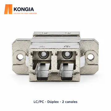 KONGIA Adaptador de Fibra Óptica LC/PC–LC/PC, Multimodo, Dúplex, 1 Pieza — vista de los puertos