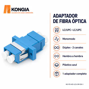 KG-FO-AD-LCU-SM-DX-1 — interfaz LC/UPC, Monomodo, Dúplex, 1 pieza