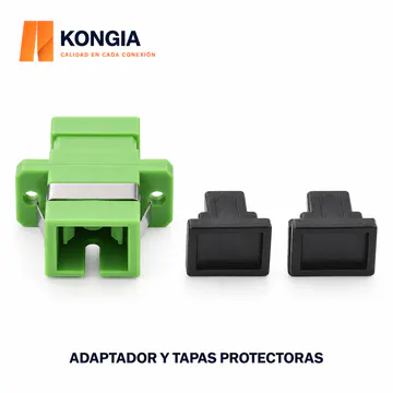 KONGIA Adaptador de Fibra Óptica SC/APC–SC/APC, Monomodo, Simplex, 1 Pieza — detalle del adaptador