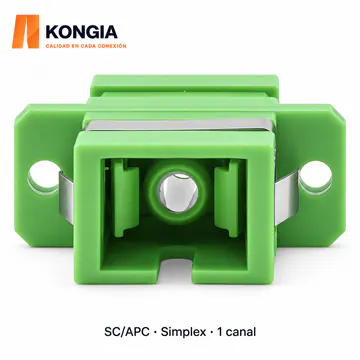 KONGIA Adaptador de Fibra Óptica SC/APC–SC/APC, Monomodo, Simplex, 1 Pieza — vista de los puertos