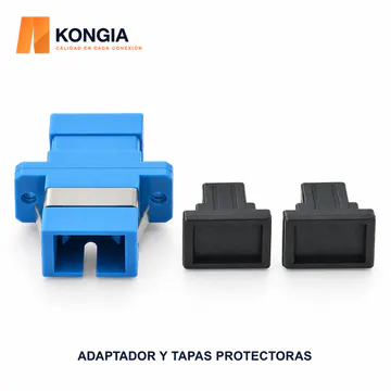 KONGIA Adaptador de Fibra Óptica SC/UPC–SC/UPC, Monomodo, Simplex, 1 Pieza — detalle del adaptador
