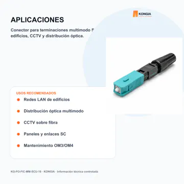 Aplicaciones profesionales - Conector Rápido Multimodo SC/UPC OM3/OM4 - KG-FO-FIC-MM-SCU-10