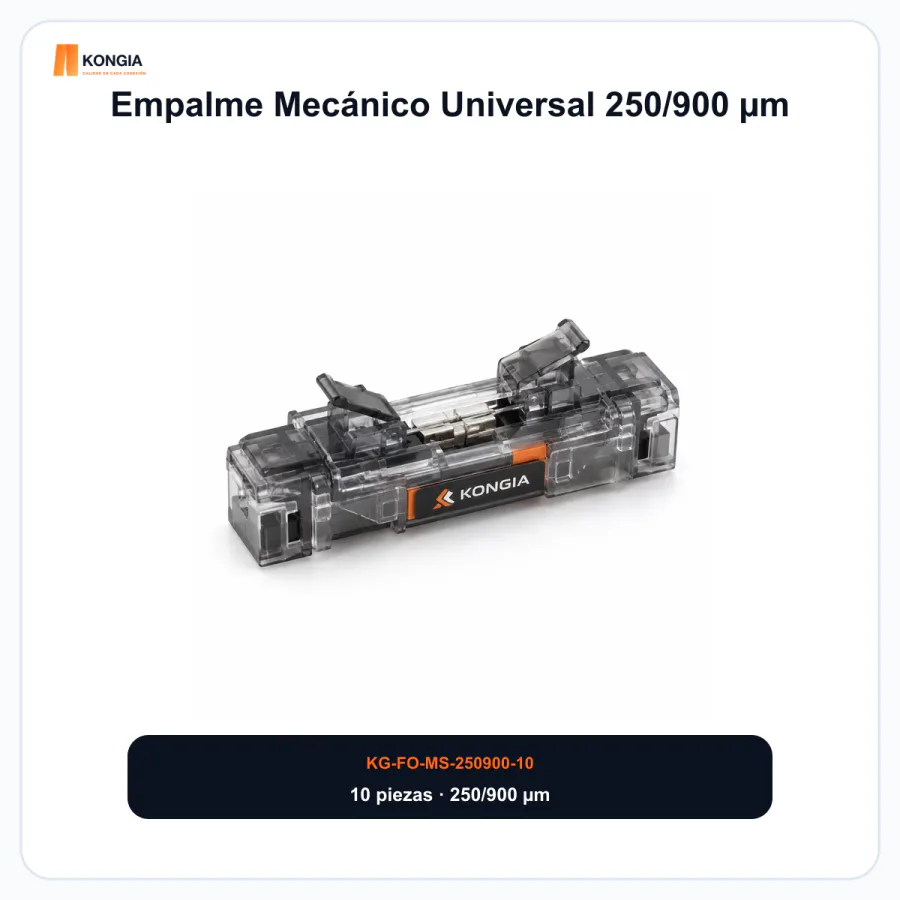 Empalme Mecánico Universal para Fibra Óptica 250/900 µm, Bolsa con 10 Piezas