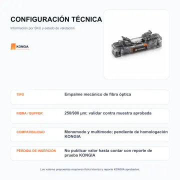 Configuración técnica - Empalme Mecánico Universal 250/900 µm - KG-FO-MS-250900-10