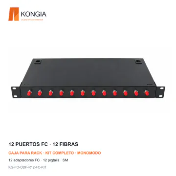 KONGIA KG-FO-ODF-R12-FC-KIT · 12 puertos FC, 12 fibras · Monomodo (SM)