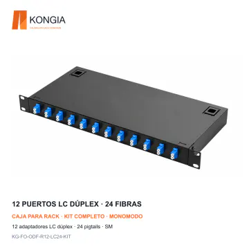KONGIA KG-FO-ODF-R12-LC24-KIT · 12 puertos LC, 24 fibras · Monomodo (SM)
