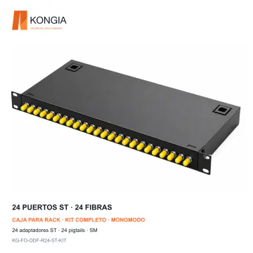 KONGIA KG-FO-ODF-R24-ST-KIT · 24 puertos ST, 24 fibras · Monomodo (SM)