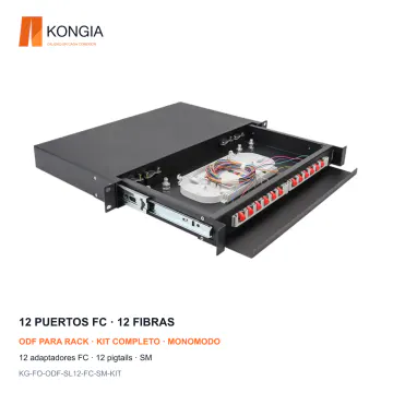 KONGIA KG-FO-ODF-SL12-FC-SM-KIT · 12 puertos FC, 12 fibras · Monomodo (SM)