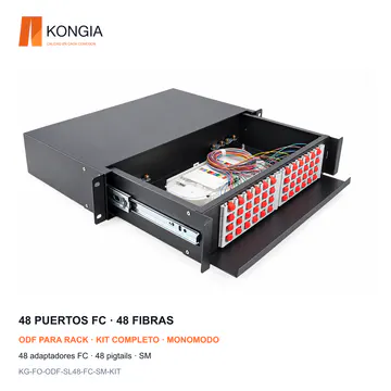 KONGIA KG-FO-ODF-SL48-FC-SM-KIT · 48 puertos FC, 48 fibras · Monomodo (SM)