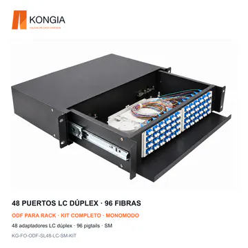 KONGIA KG-FO-ODF-SL48-LC-SM-KIT · 48 puertos LC, 96 fibras · Monomodo (SM)