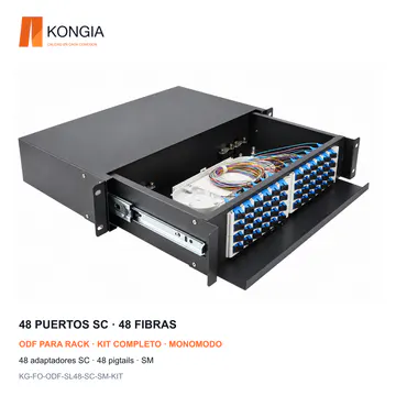 KONGIA KG-FO-ODF-SL48-SC-SM-KIT · 48 puertos SC, 48 fibras · Monomodo (SM)