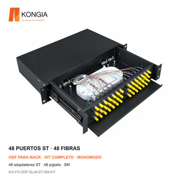 KONGIA KG-FO-ODF-SL48-ST-SM-KIT · 48 puertos ST, 48 fibras · Monomodo (SM)