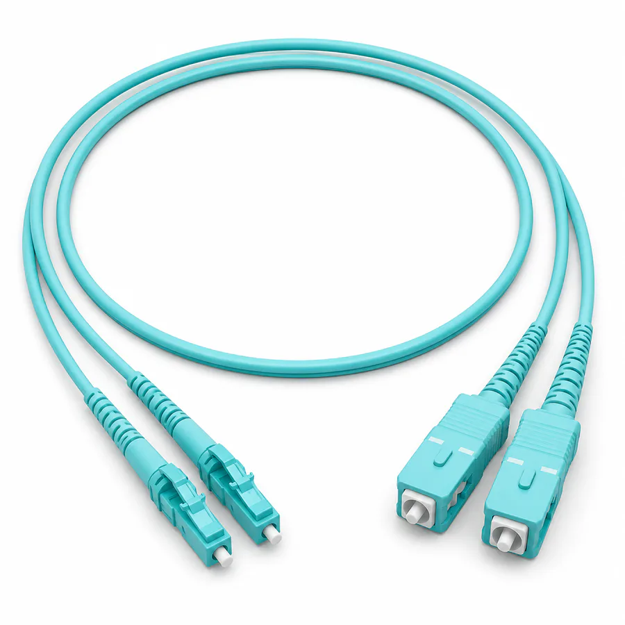 Patch Cord de Fibra Óptica LC/UPC a SC/UPC OM3 Duplex