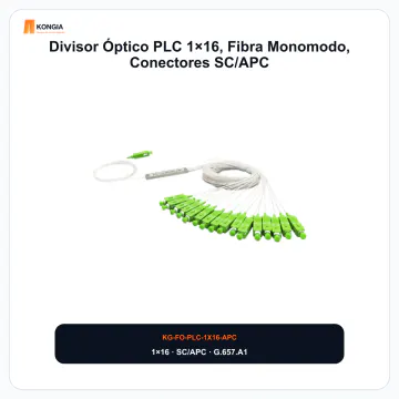 Vista principal - Divisor Óptico PLC 1×16, Fibra Monomodo, Conectores SC/APC - KG-FO-PLC-1X16-APC