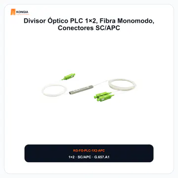 Vista principal - Divisor Óptico PLC 1×2, Fibra Monomodo, Conectores SC/APC - KG-FO-PLC-1X2-APC