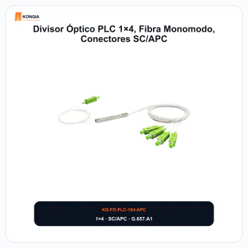 Vista principal - Divisor Óptico PLC 1×4, Fibra Monomodo, Conectores SC/APC - KG-FO-PLC-1X4-APC