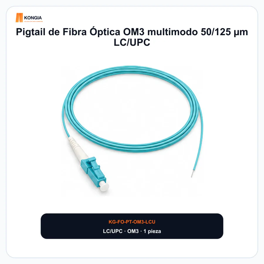 Pigtail de Fibra Óptica OM3 multimodo 50/125 µm LC/UPC