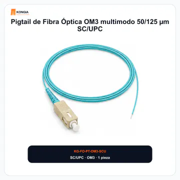 Vista principal del pigtail - Pigtail de Fibra Óptica OM3 multimodo 50/125 µm SC/UPC - KG-FO-PT-OM3-SCU