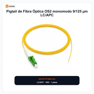Vista principal del pigtail - Pigtail de Fibra Óptica OS2 monomodo 9/125 µm LC/APC - KG-FO-PT-OS2-LCA
