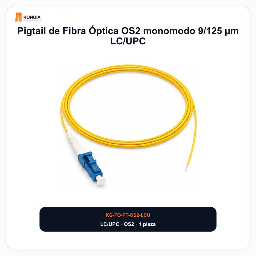 Pigtail de Fibra Óptica OS2 monomodo 9/125 µm LC/UPC