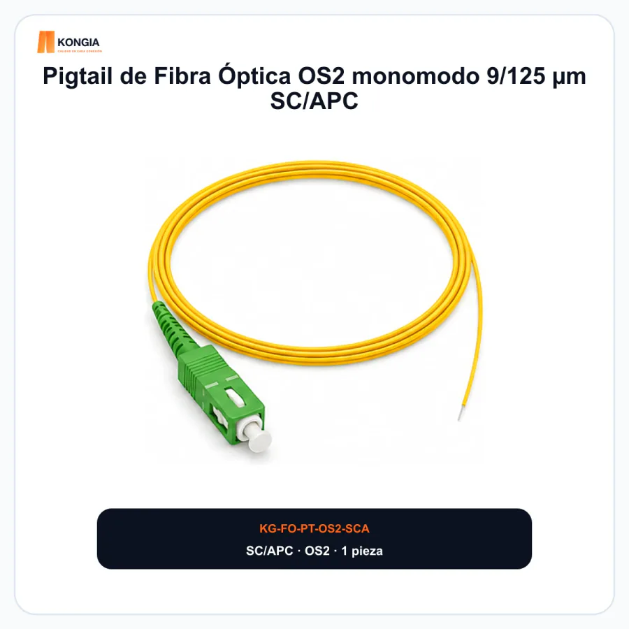 Pigtail de Fibra Óptica OS2 monomodo 9/125 µm SC/APC