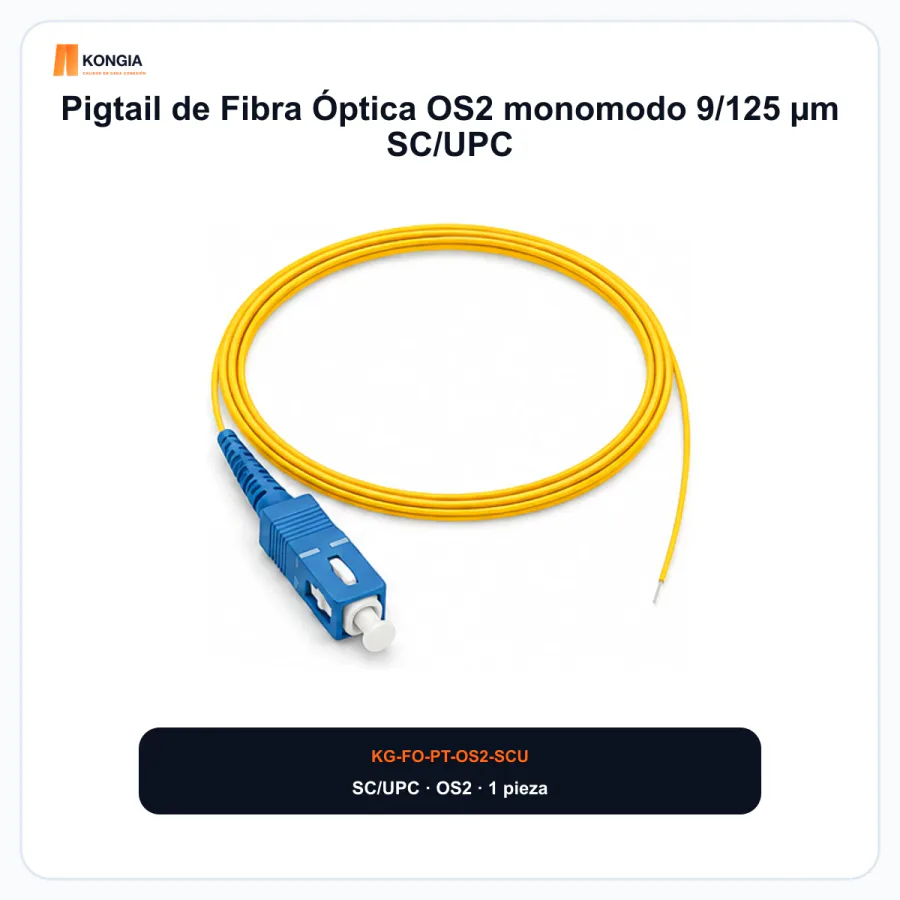 Pigtail de Fibra Óptica OS2 monomodo 9/125 µm SC/UPC
