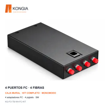 KONGIA KG-FO-TB-W4-FC-KIT · 4 puertos FC, 4 fibras · Monomodo (SM)