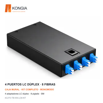 KONGIA KG-FO-TB-W4-LC8-KIT · 4 puertos LC, 8 fibras · Monomodo (SM)