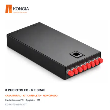 KONGIA KG-FO-TB-W8-FC-KIT · 8 puertos FC, 8 fibras · Monomodo (SM)