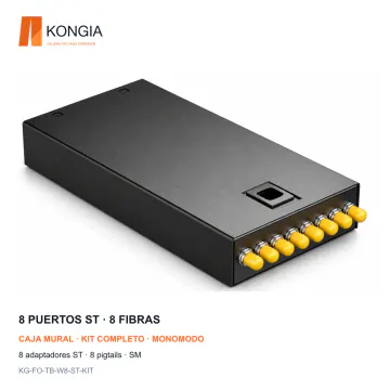 KONGIA KG-FO-TB-W8-ST-KIT · 8 puertos ST, 8 fibras · Monomodo (SM)