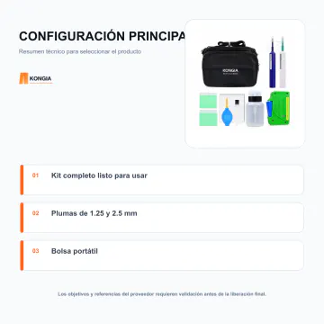 Configuración técnica principal - Kit Básico de Limpieza para Fibra Óptica - KG-FT-CLK-BASIC