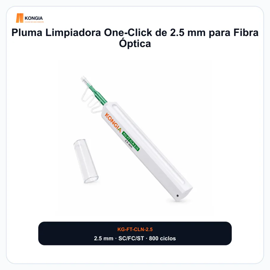 Pluma Limpiadora One-Click de 2.5 mm para Fibra Óptica