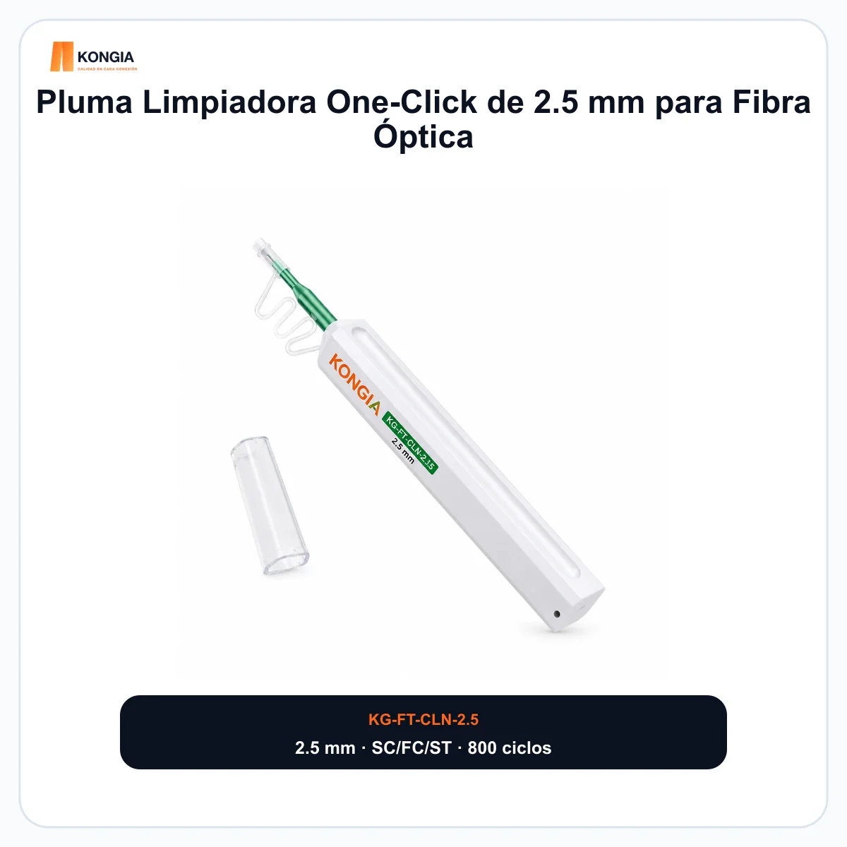 Pluma Limpiadora One-Click de 2.5 mm para Fibra Óptica